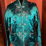 vintage Solz Squirrel reversible Chinese satin jacket Green Size M Photo 0