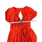 Free People NEW Coryn Coral Orange Print Long Sleeve Dress red combo sz 6 Photo 6