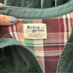 Holding Horses Anthropologie  Green Velvet Shirt Dress Photo 6