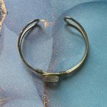 None Gold Tone Hammered Metal Adjustable Bangle Wire Bracelet Crystal Boho Chic Photo 7