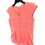 Athleta Pacifica Tank Top Womens M Coral Half Zip Ruched Stretch Beach UPF50+ Photo 1
