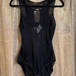Samantha Chang Jet Set Sheer Black Mesh Bodysuit Large NWT Photo 0