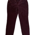 Women’s J. Jill brown burgundy slim leg corduroy pants size medium Photo 2