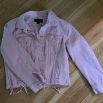 Lucky Brand Lucky 🍀 Brand distressed denim jacket in pale pink Photo 0