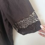 Karen Rogers Peasant Lace Trim Top Chocolate Brown Boho Square Neck Blouse XL Photo 3