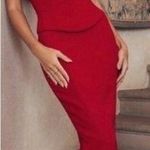House Of CB NWOT  Martinez Cherry Red Maxi Skirt Sz L Photo 1