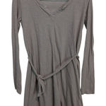 Left Of Center Long‎ Sleeve Belted Oversized Shirt Dress Size XSmall Gray Photo 0