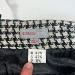 Vintage Houndstooth 100% Collegiate Style Wool Skirt Large Black White Photo 3