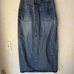 Khaki Sport Denim Jean Skirt Y2k Size 12 Midi Blue Wash Western Cottage Photo 7