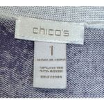 Chico's  Women's Sweater Paisley Thin Knit‎ Gem Beaded Long Cardigan Purple Sz. 1 Photo 4