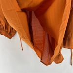 Selfie Leslie Leslie Selfie Orange Crepe Chiffon Pleated Deep V Tie Waist Long‎ Sleeve Romper Photo 5