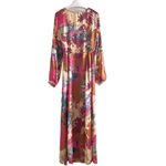 Lulus NEW Put on a Smile Burgundy Floral Print Satin Wrap Maxi Dress Medium Photo 5