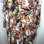 JODIFL Long Sleeve Boho Style, Hi Lo Multi Color Floral Tunic/Mini Dress Size M Photo 6
