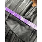 Flying Tomato  Women's Black Faux Leather Belted Pleated Maxi Skirt Size Large Photo 6