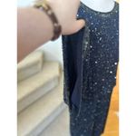 Patra Navy Beaded Silk Draped Scoop Neck Cocktail Dress Blue Size 20W Photo 5