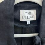 Whimsigoth Steampunk Black Linen Blazer Jacket Tie Rosette Detail Career Casual Photo 2