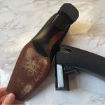 Stuart Weitzman  Vintage Square Toe Black Pumps Stretch 80s 90s High Heels 6.5 Photo 5