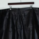 Good American  Grunge Black Faux Leather Front Slit Midi Skirt Size 22 Biker Edgy Photo 4
