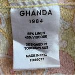 Ghanda Linen Blend Floral Summer Shift Dress, Sz Large Orange Photo 10