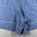 Free People FP Beach Shorts Womens Large Blue Cotton Elastic Waist Lounge Casual Summer Photo 3