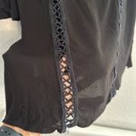 O'Neill O’Neill Black Crochet Coverup Mini Dress Beachy Boho Viscose Sheer Vacation Photo 5