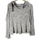 Vintage Havana  Women's Gray Waffle Knit Hoodie V Neck Long Sleeve‎ Size S Photo 2