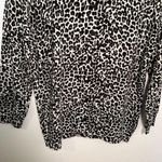 Joseph A Cardigan Sweater Cream Black Animal Print Photo 3