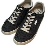 Coach Navy Lowline Signature Jacquard Lace Up Sneakers Shoes Women size 8 Photo 1