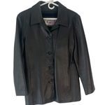 American Leather USA Vintage 90s Women's Size‎ Large Black Button Up Jacket Coat Photo 0
