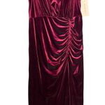 REVELRY Beck Velvet Dress Plus Size 22 Burgandy Ruched Formal Bridesmaid NWT Red Photo 6