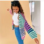 Listicle  Multi Color Loose Fit Cardigan Photo 3