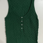 ZARA Green Knit Tank Top Textured Pattern With Front Buttons Size Medium Photo 0