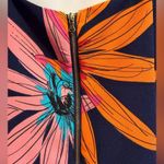 Julian Taylor Blue Floral Dress Cut Out Bow & Back Gold Zipper In Back SZ 12 Photo 3