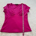 Almost Famous  Barbiecore Fuchsia V-Neck Blouse Photo 3