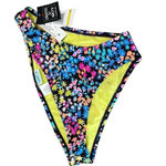 California Waves  Bikini Botton‎ Black Floral Medium NWT Photo 1
