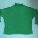 Chic Me  dolman long sleeve button up collared blouse top beautiful green size S Photo 1