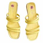 Rocket Dog NWT  Double Strap Flat Sandal 10 Slip On Slide Yellow Photo 0