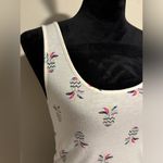 EUC Nollie White Multicolor Pineapples Graphic Cropped Tank size medium Photo 1
