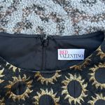 Red Valentino  Gathered Sun Barcode Dress Black Gold 40 Photo 3