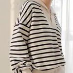 L'Academie  Stripe Pattern Turtleneck Pullover Zipper Knitted Sweater Size Medium Photo 0