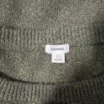Garage Olive Green Braided Sides Crewneck Knit Sweater Photo 8