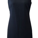 T Tahari navy blue sheath w/print band green & blue zipperâ& greenâlining Photo 0