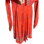 Free People NEW Coryn Coral Orange Print Long Sleeve Dress red combo sz 6 Photo 9