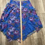 Sundance  Floral Ruffle Asymmetrical Hem Skirt Blue Pink Size PL Petite Large‎ Photo 2