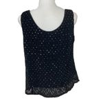 R & M Richards  VTG 90s Glam Black Sequin Sleeveless Nylon Blend 16 WP NWOT Photo 3