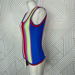 Diane Von Furstenberg  Carolina Block-Stripe Knit Tank‎ Top Light Cerise Size XS Photo 5