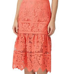 Saylor  Louisa Lace Midi Dress Size XL Coral Wedding Guest Event Party Formal Photo 0
