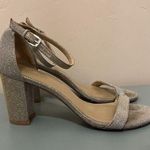 Stuart Weitzman  Women's Nearly Nude Ankle Strap Sandals Silver Gold Wedding Photo 0