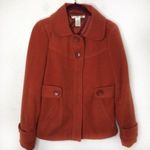 Charlotte Russe Short Coat Burnt Orange Button Front Womens Size Small Photo 3