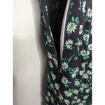 Intermix  Long Sleeve Silk Floral Tiered Midi Dress Black Green White Women Sz. 0 Photo 9